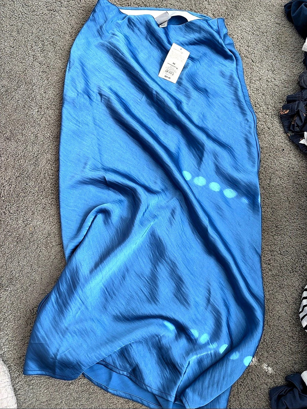 Blue Midi Dress Size XS NWT